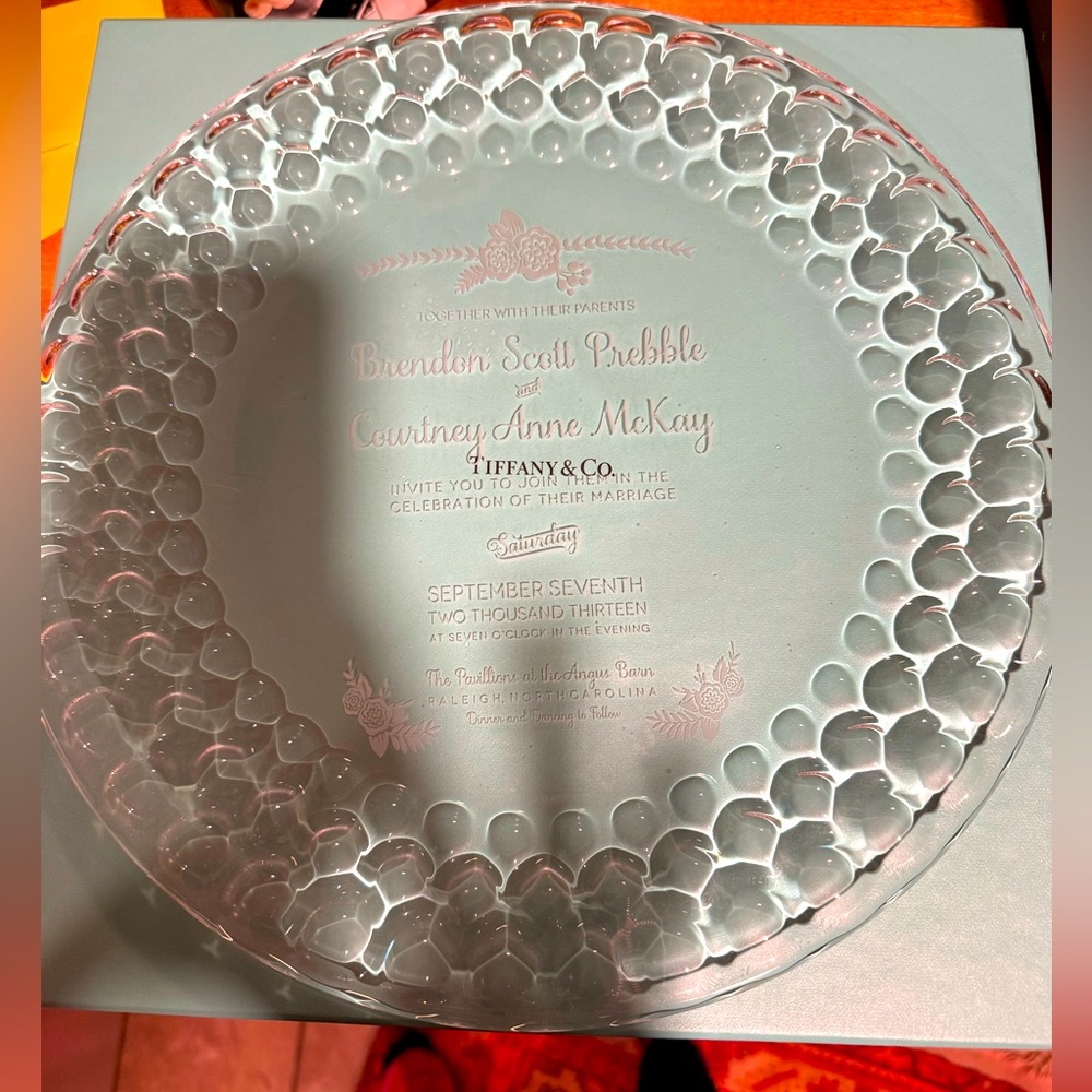 NWB Tiffany & Co Honeycomb Platter with engraving